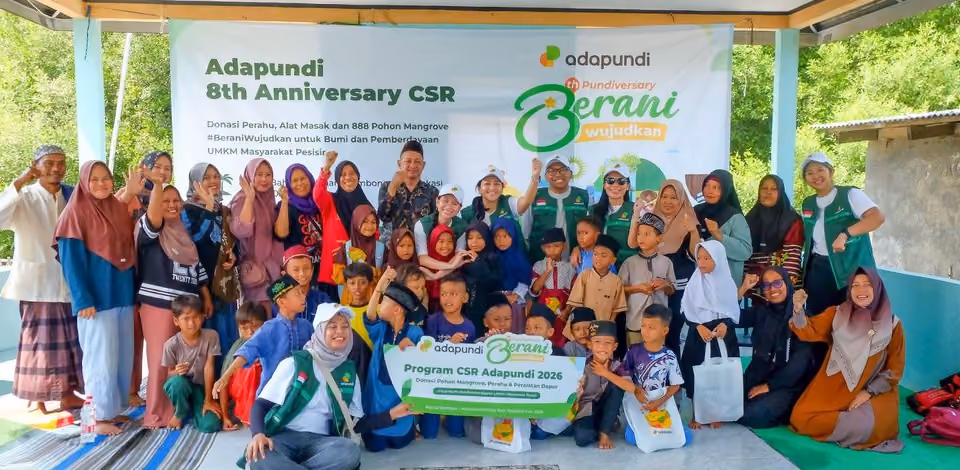 HUT ke-8, Adapundi Gelar CSR #BeraniWujudkan untuk Bumi Tanam 888 Mangrove dan Donasi Perahu